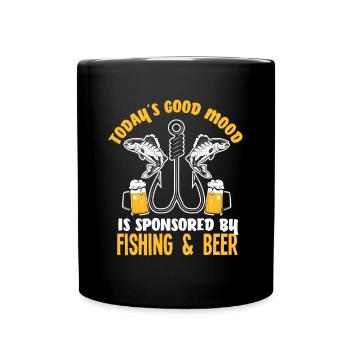 Lustiges Angeln Angler Fischer Geschenk - Tasse einfarbig - Schwarz - Vorne
