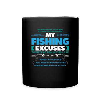 Lustiges Angeln Angler Fischer Geschenk - Tasse einfarbig - Schwarz - Vorne