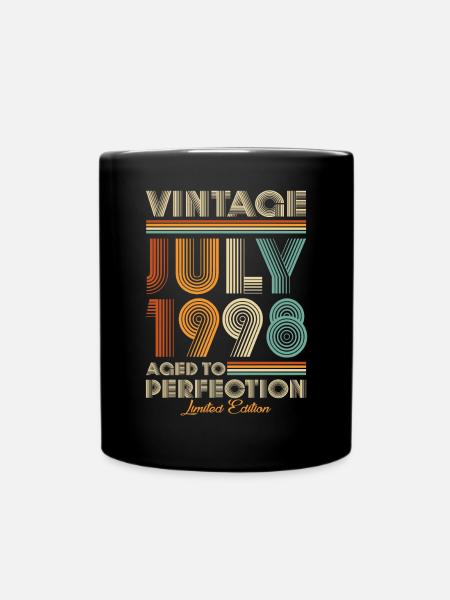 Millésime vieilli à la perfection Juillet 1998 - Mug uni - noir