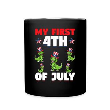 Patriotic Dino Patriotic Dinosaur My First 4th Of - Tasse einfarbig - Schwarz - Vorne