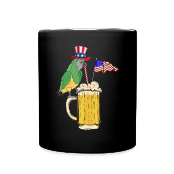 Parrot Bird 4 juillet Fête patriotique Parrot - Mug uni - noir - Devant