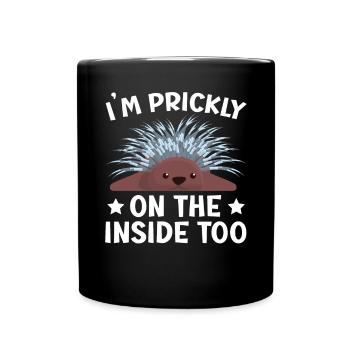I'm Prickly On The Inside Too Porcupine Rodent - Full Colour Mug - black - Front