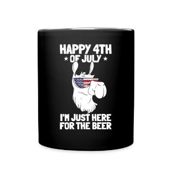 Joyeux 4 juillet, je suis juste ici pour la bière - Mug uni - noir - Devant