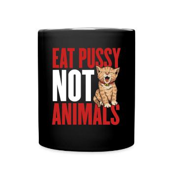 Mangez de la chatte pas des animaux - Mug uni - noir - Devant