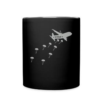 Paratrooper Veteran Airplane Jump - Full Colour Mug - black - Front