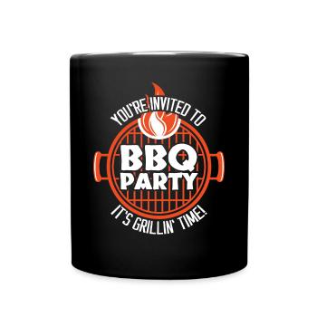 Invited To BBQ Party Grillin Time - Full Colour Mug - black - Front