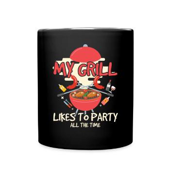My Grill Likes To Party Barbecue - Full Colour Mug - black - Front