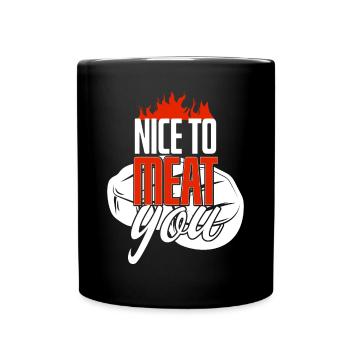 Nice To Meat You Beef Lover - Full Colour Mug - black - Front