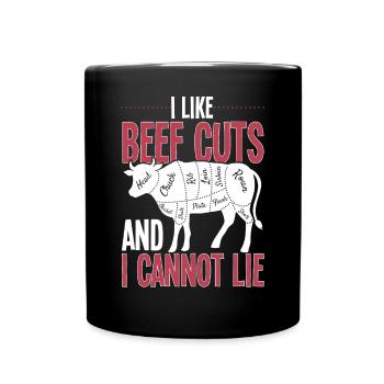 Beef Cuts And I Cannot Lie Meat Lover - Full Colour Mug - black - Front