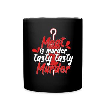 Meat Is Tasty Murder Beef Meat Lover - Full Colour Mug - black - Front