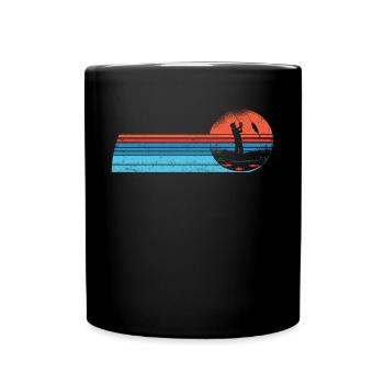 Angler Fishing Boat Fly Rod Fishing - Full Colour Mug - black - Front