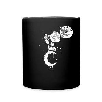 Occult Moonrose Witchcraft Hexen Skelett Okkult - Tasse einfarbig - Schwarz - Vorne