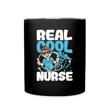 Real Cool Nurse für eine Pflegefachkraft - Tasse einfarbig - Schwarz - Vorne