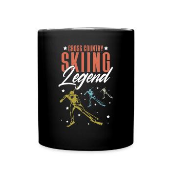 Langläufer Biathlon Skilangläufer - Tasse einfarbig - Schwarz - Vorne