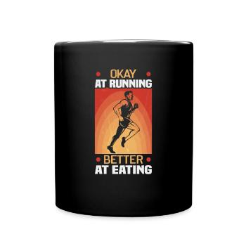 Running Marathon Runner Running - Full Colour Mug - black - Front