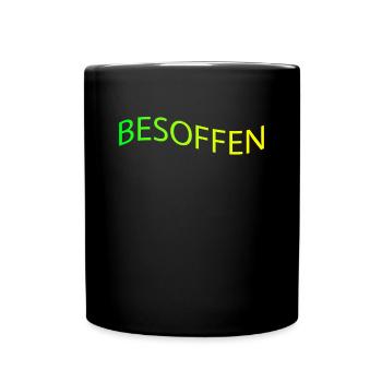 Mallorca Saufen Schriftzug - Tasse einfarbig - Schwarz - Vorne