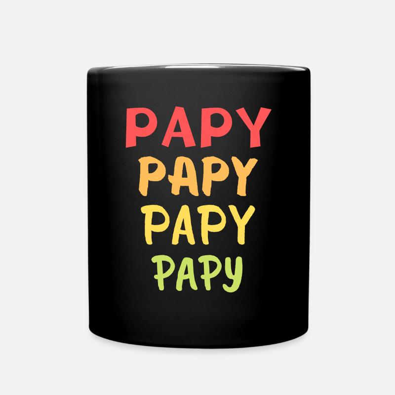 PAPY PAPY PAPY PAPY VINTAGE LIGNES - Mug uni - noir
