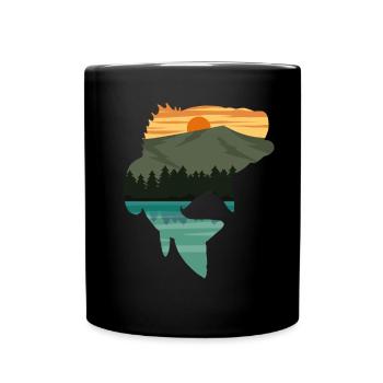 Amoureux de la pêche Nature Paysage Bass Pêcheur - Mug uni - noir - Devant