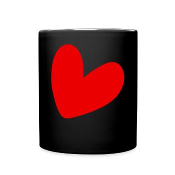 Cœur rouge cool - Mug uni - noir - Devant