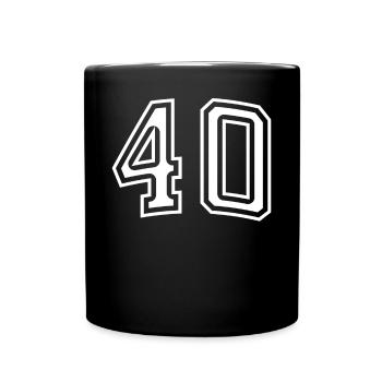 Numéro 40 Blanc - Mug uni - noir - Devant