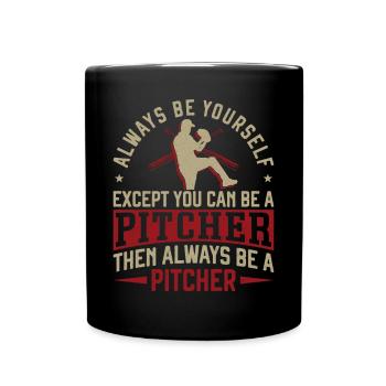 Baseball Fan Pitcher Vintage - Tasse einfarbig - Schwarz - Vorne
