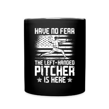 Baseball Fan Pitcher Vintage - Tasse einfarbig - Schwarz - Vorne
