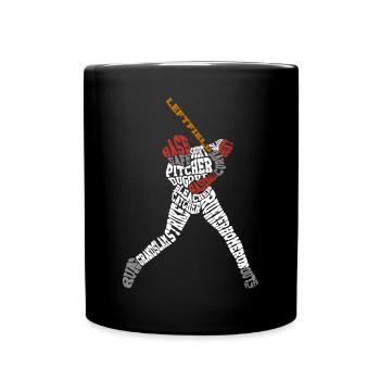 Baseball Fan Word Cloud Batter - Full Colour Mug - black - Front
