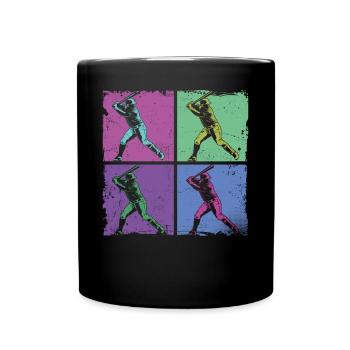 Baseball Fan Retro Vintage Batter - Tasse einfarbig - Schwarz - Vorne