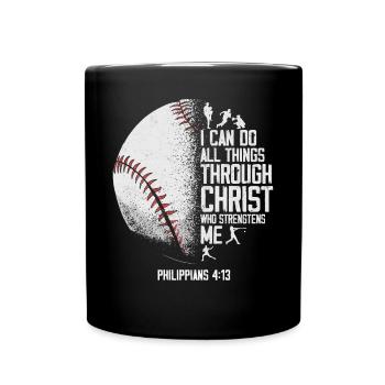 Citation biblique des fans de baseball Vintage I - Mug uni - noir - Devant