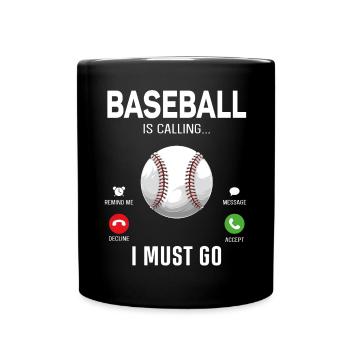 Baseball Fan Phone Display - Tasse einfarbig - Schwarz - Vorne