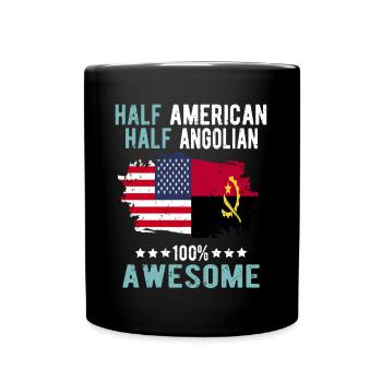 Half American Half Angolier - Full Colour Mug - black - Front