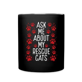 Cat Rescuer Posez-moi des questions sur mes chats de sauvetage - Mug uni - noir - Devant
