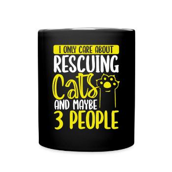 Drôle de chat Sauveteur Refuge Animaux Sauvetage de chat - Mug uni - noir - Devant