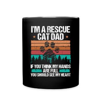 Cat Rescuer Dad Foster Animal Fathers Day - Full Colour Mug - black - Front