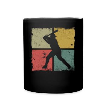 Baseball Fan Retro Vintage Batter - Tasse einfarbig - Schwarz - Vorne