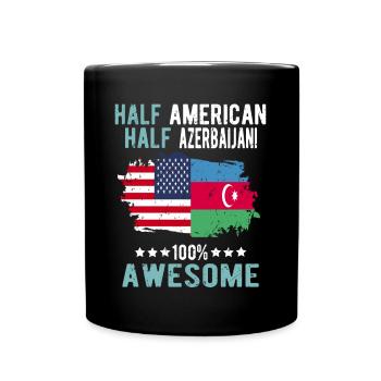 Moitié américain moitié azerbaïdjanais - Mug uni - noir - Devant