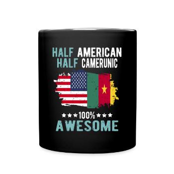 Half American Half Cameroonian - Full Colour Mug - black - Front
