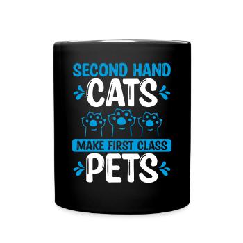 Cat Rescuer Second Hand Cats Foster Animal - Tasse einfarbig - Schwarz - Vorne