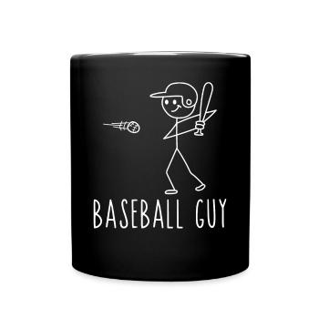 Baseball Fan Stick Figure Man - Tasse einfarbig - Schwarz - Vorne