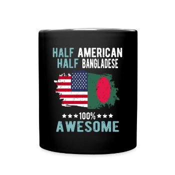 Half American Half Bangladeshi - Full Colour Mug - black - Front