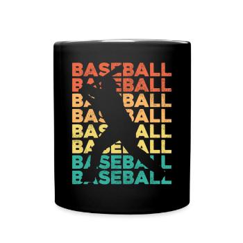 Baseball Fan Retro Vintage Batter - Tasse einfarbig - Schwarz - Vorne