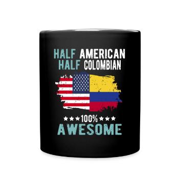 Half American Half Colombian - Full Colour Mug - black - Front