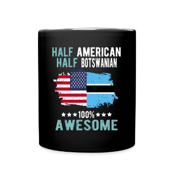 Halb Amerikaner Halb Batswana - Tasse einfarbig - Schwarz - Vorne
