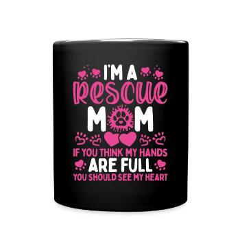 Chien Sauveteur Maman Animaux d’accueil Mères Chiens de jour - Mug uni - noir - Devant