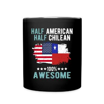 Half American Half Chilean - Full Colour Mug - black - Front