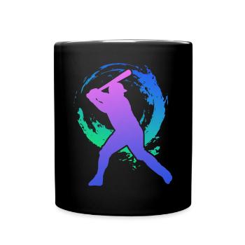 Baseball Fan Retro Vintage 80s 90s - Tasse einfarbig - Schwarz - Vorne