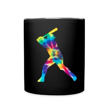 Baseball Fan Tie Dye Batter - Tasse einfarbig - Schwarz - Vorne
