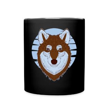 Siberian Husky - Tasse einfarbig - Schwarz - Vorne