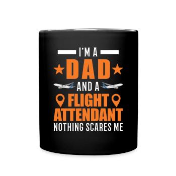 Flight Attendant Father Flight Attendant Dad - Full Colour Mug - black - Front
