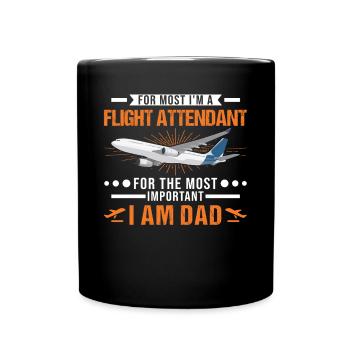 Flight Attendant Father Flight Attendant Dad - Full Colour Mug - black - Front